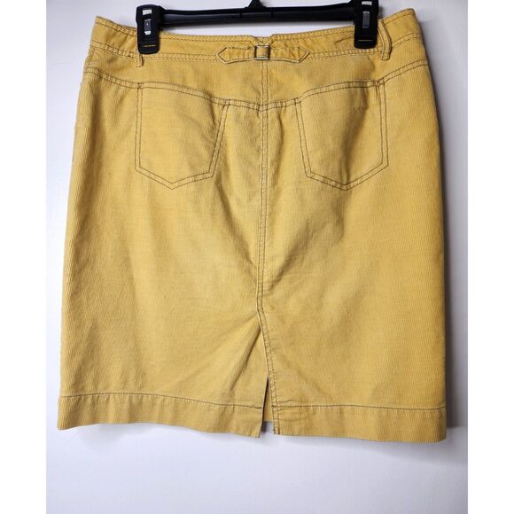 Ann Taylor LOFT Mustard Yellow Corduroy Mini Skirt Size 4 Western Details - Picture 4 of 7